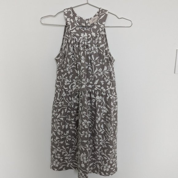 Ann Taylor LOFT Ikat Floral Print Dress – Grey/White, Women's XS Petite - Picture 1 of 4